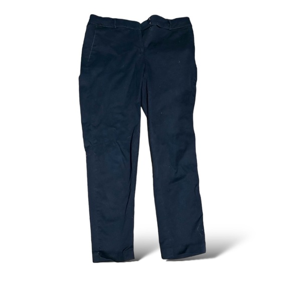Slim-Fit Blue Business Casual Pants with Cropped Ankles - Picture 1 of 8